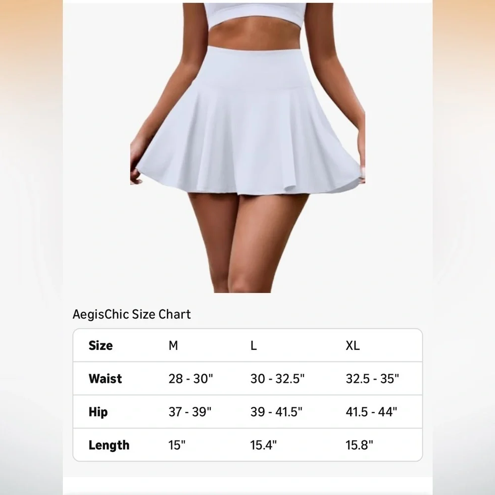 NWT Pleated Tennis Skirt with Built in Shorts medium White